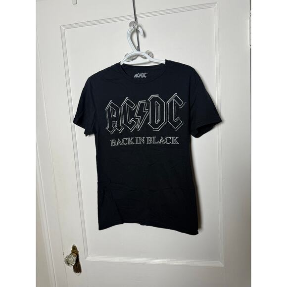 ACDC Black Back in Black Crewneck Graphic Short Sleeve Band T-shirt Small - Picture 1 of 4